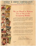 STREET & SMITH CORPORATION RETAILER'S LETTER WITH PULP CONTENT.