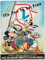 PRE-WORLD WAR II PRO-WAR ENTRY ORGANIZATION PROGRAM WITH SPECIALTY PATRIOTIC DISNEY ART.