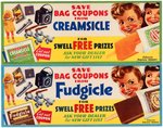 FUDGICLE/CREAMSICLE ADVERTISING SIGN LOT.