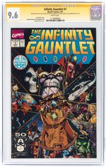 "INFINITY GAUNTLET" #1 JULY 1991 CGC 9.6 NM+ - SIGNATURE SERIES WITH SKETCH.