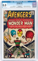 "AVENGERS" #9 OCTOBER 1964 CGC 8.0 VF (FIRST WONDER MAN).