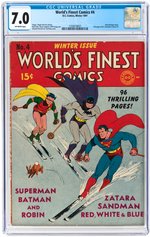 "WORLD'S FINEST COMICS" #4 WINTER 1941 CGC 7.0 FINE/VF.