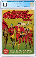 "AMERICA'S GREATEST COMICS" #1 FALL 1941 CGC 6.0 FINE.