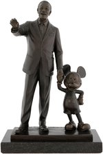 WALT DISNEY & MICKEY MOUSE "DREAMS NEVER END" PARTNERS FIRST ISSUE BRONZE STATUE.