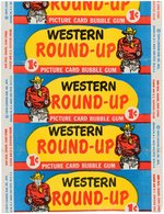 "WESTERN ROUND-UP" TOPPS GUM CARD SET AND WRAPPER.