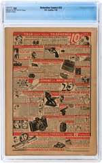 "DETECTIVE COMICS" #23 JANUARY 1939 CGC 3.0 GOOD/VG.