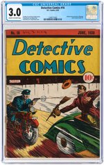 "DETECTIVE COMICS" #16 JUNE 1938 CGC 3.0 GOOD/VG.