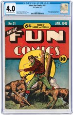 "MORE FUN COMICS" #51 JANUARY 1940 CGC 4.0 MORE FUN COMICS #51 CGC 4.0 VG.