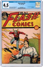 "FLASH COMICS" #8 AUGUST 1940 CGC 4.5 VG+.