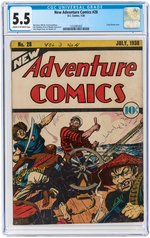 "NEW ADVENTURE COMICS" #28 JULY 1938 CGC 5.5 FINE-.