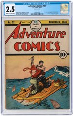 "ADVENTURE COMICS" #32 NOVEMBER 1938 CGC 2.5 GOOD+.