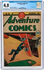 "ADVENTURE COMICS" #33 DECEMBER 1938 CGC 4.0 VG.