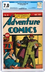 "ADVENTURE COMICS" #44 NOVEMBER 1939 CGC 7.0 FINE/VF.