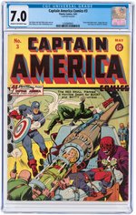 "CAPTAIN AMERICA COMICS" #3 MAY 1941 CGC 7.0 FINE/VF.