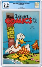 "WALT DISNEY COMICS AND STORIES" #21 JUNE 1942 CGC 9.2 NM-.