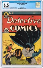 "DETECTIVE COMICS" #46 DECEMBER 1940 CGC 6.5 FINE+.