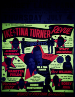 SENSATIONAL IKE AND TINA TURNER REVUE FOURTH OF JULY 1963 BOXING STYLE CONCERT POSTER.
