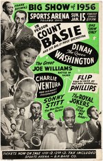 DELIGHTFUL COUNT BASIE "BIG SHOW OF 1956" BOXING STYLE JAZZ CONCERT POSTER.