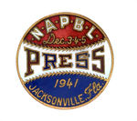 "PRESS" BADGE FOR "1941 NATIONAL ASSOCIATION OF PROFESSIONAL BASEBALL LEAGUES."