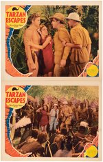 JOHNNY WEISSMULLER "TARZAN ESCAPES" LOBBY CARD PAIR.