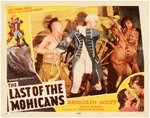 RANDOLPH SCOTT "THE LAST OF THE MOHICANS" LOBBY CARD LOT.
