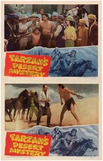 JOHNNY WEISSMULLER "TARZAN'S DESERT MYSTERY" LOBBY CARD PAIR.