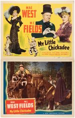 MAE WEST & W.C. FIELDS "MY LITTLE CHICKADEE" LOBBY CARD PAIR.