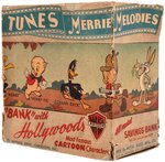 "LOONEY TUNES - MERRIE MELODIES - SNIFFLES" BOXED VINTAGE FIGURAL METAL BANK.