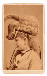 EARLY BURLESQUE QUEEN LYDIA THOMPSON WEARING SQUIRREL HAT CABINET PHOTO.