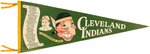 "CLEVELAND INDIANS" 1949 PENNANT WITH HOF PLAYERS.