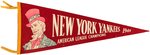 "NEW YORK YANKEES 1949 AMERICAN LEAGUE CHAMPIONS" PENNANT FEATURING UNCLE SAM.