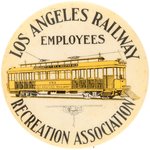 LOS ANGELES RAILWAY LARGE BUTTON ISSUED FOR 1913 EXCURSION TO REDONDO BEACH.