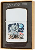 ZIPPO JULY 20, 1969 MOON LANDING LIGHTER UNUSED, BOXED AND WITH 1968 DATE CODE.