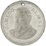 BLAINE/LOGAN 1884 TOKEN WITH HIGH RELIEF BUST.