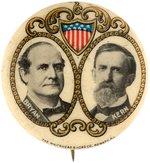 UNCOMMON BRYAN/KERN AMERICAN SHIELD AND FILIGREE 1908 JUGATE BUTTON.