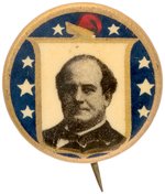 BRYAN 1908 PORTRAIT BUTTON FEATURING LIBERTY CAP.