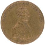 LINCOLN "THE RAIL SPLITTER OF THE WEST" BRASS TOKEN DeWITT AL-1860-41.