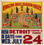 "RINGLING BROS. AND BARNUM & BAILEY" HALF-SHEET CIRCUS POSTER WITH GIRLS & PERFORMING CATS.