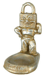 "MASTER WORLD'S STRONGEST PADLOCKS" FIGURAL ASHTRAY.