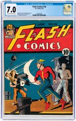 "FLASH COMICS" #18 JUNE 1941 CGC 7.0 FINE/VF.