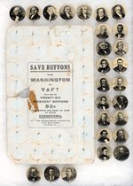 FIRST SEEN COMPLETE SET OF PRESIDENTS GW THROUGH TAFT BY LOS ANGELES BADGE & NOVELTY CO.