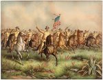 STRIKING ROOSEVELT ROUGH RIDER PRINT C.1899.