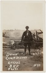 BONUS EXPEDITIONARY FORCES REAL PHOTO POSTCARD SHOWING DESTROYED CAMP.