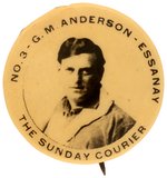 BRONCO BILLY ANDERSON BUTTON NO. 3 FROM EARLY SET ISSUED BY SUNDAY COURIER NEWSPAPER.