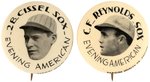 WHITE SOX PLAYERS BUTTON PAIR FROM 1930s CHICAGO EVENING AMERICAN SET.