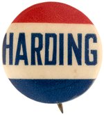 BOLD "HARDING" 1920 SLOGAN BUTTON.