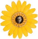 LANDON PORTRAIT BUTTON WITH LARGE SUNFLOWER ROSETTE.