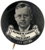 "ALFRED M. LANDON FOR PRESIDENT" PORTRAIT BUTTON.