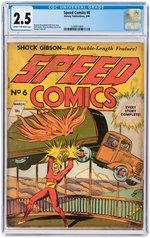 "SPEED COMICS" #6 MARCH 1940 CGC 2.5 GOOD+.