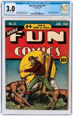 "MORE FUN COMICS" #51 JANUARY 1940 CGC 3.0 GOOD/VG.